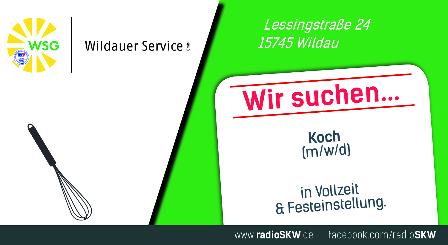 WSG Wildau sucht Koch/Köchin